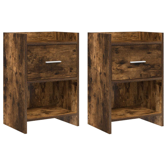 Noční Stolky 2 Pcs Kouřový Dub 40 X 30 X 60 Cm Kompozitní Dřevo