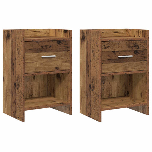 Noční Stolky 2 Pcs Staré Dřevo 40 X 30 X 60 Cm Kompozitní Dřevo