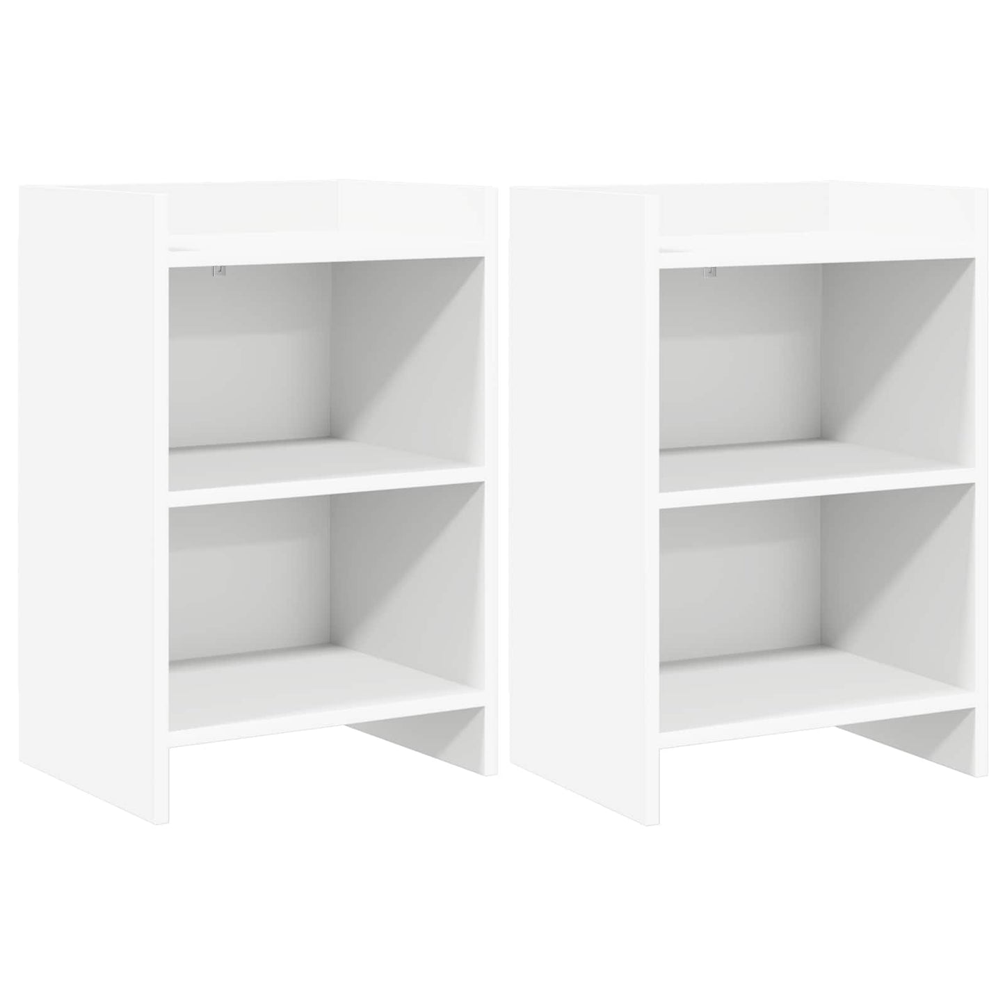 Noční Stolky 2 Pcs Bílá 40 X 30 X 60 Cm Kompozitní Dřevo