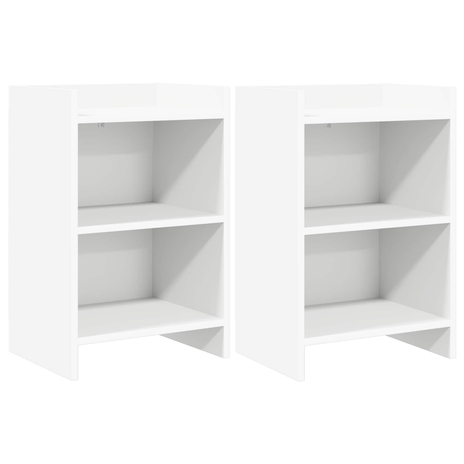 Noční Stolky 2 Pcs Bílá 40 X 30 X 60 Cm Kompozitní Dřevo