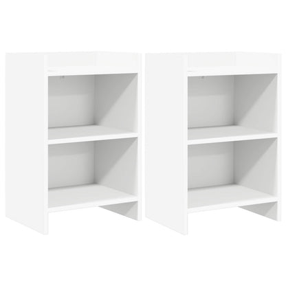 Noční Stolky 2 Pcs Bílá 40 X 30 X 60 Cm Kompozitní Dřevo