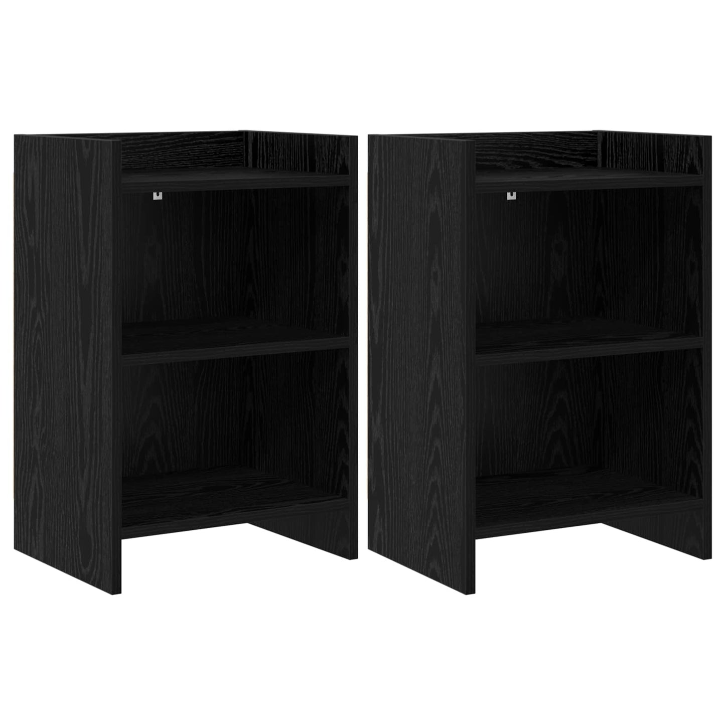 Noční Stolky 2 Pcs Černý Dub 40 X 30 X 60 Cm Kompozitní Dřevo