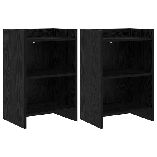 Noční Stolky 2 Pcs Černý Dub 40 X 30 X 60 Cm Kompozitní Dřevo