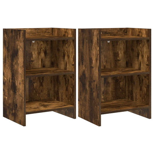 Noční Stolky 2 Pcs Kouřový Dub 40 X 30 X 60 Cm Kompozitní Dřevo
