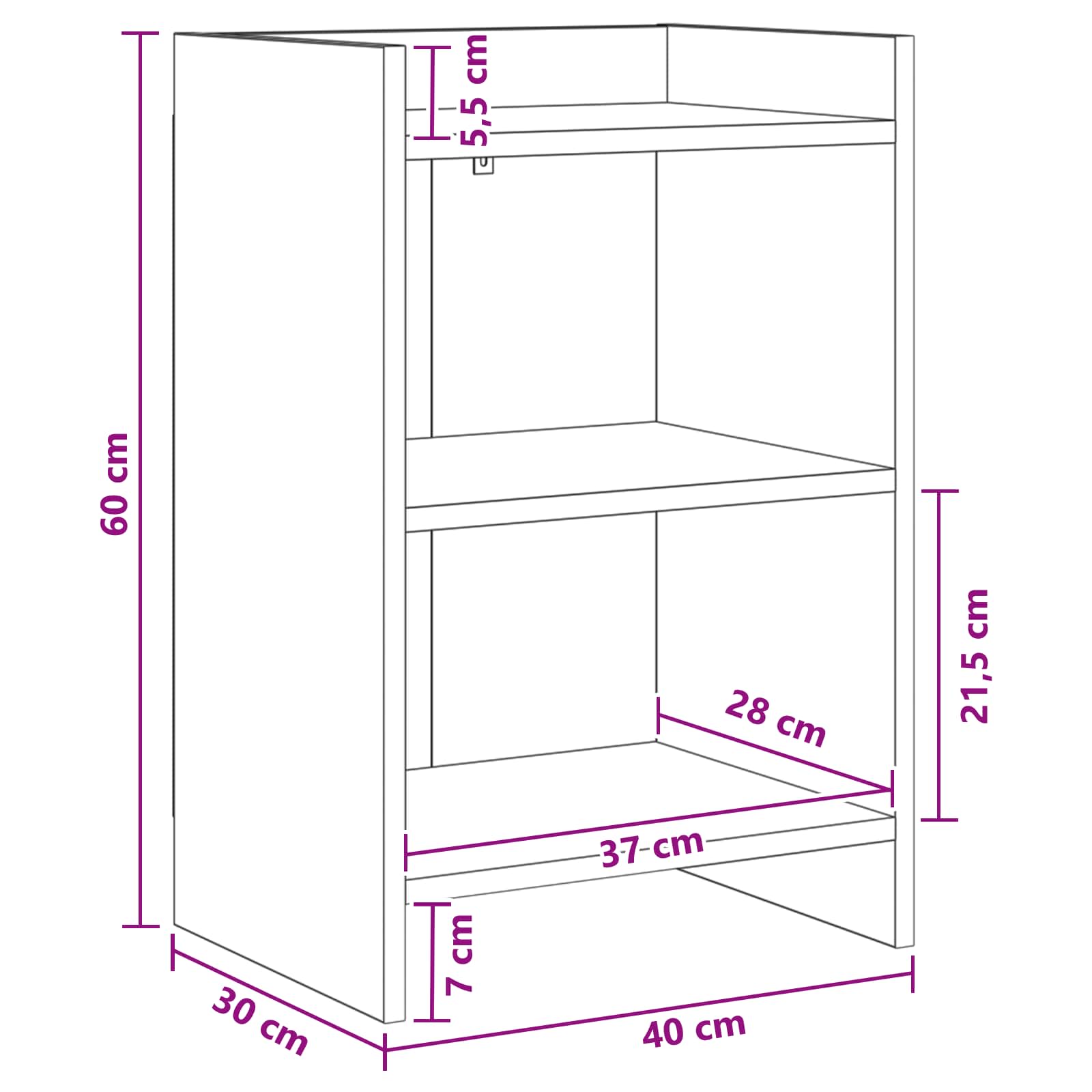 Noční Stolky 2 Pcs Šedý Sonoma 40 X 30 X 60 Cm Kompozitní Dřevo