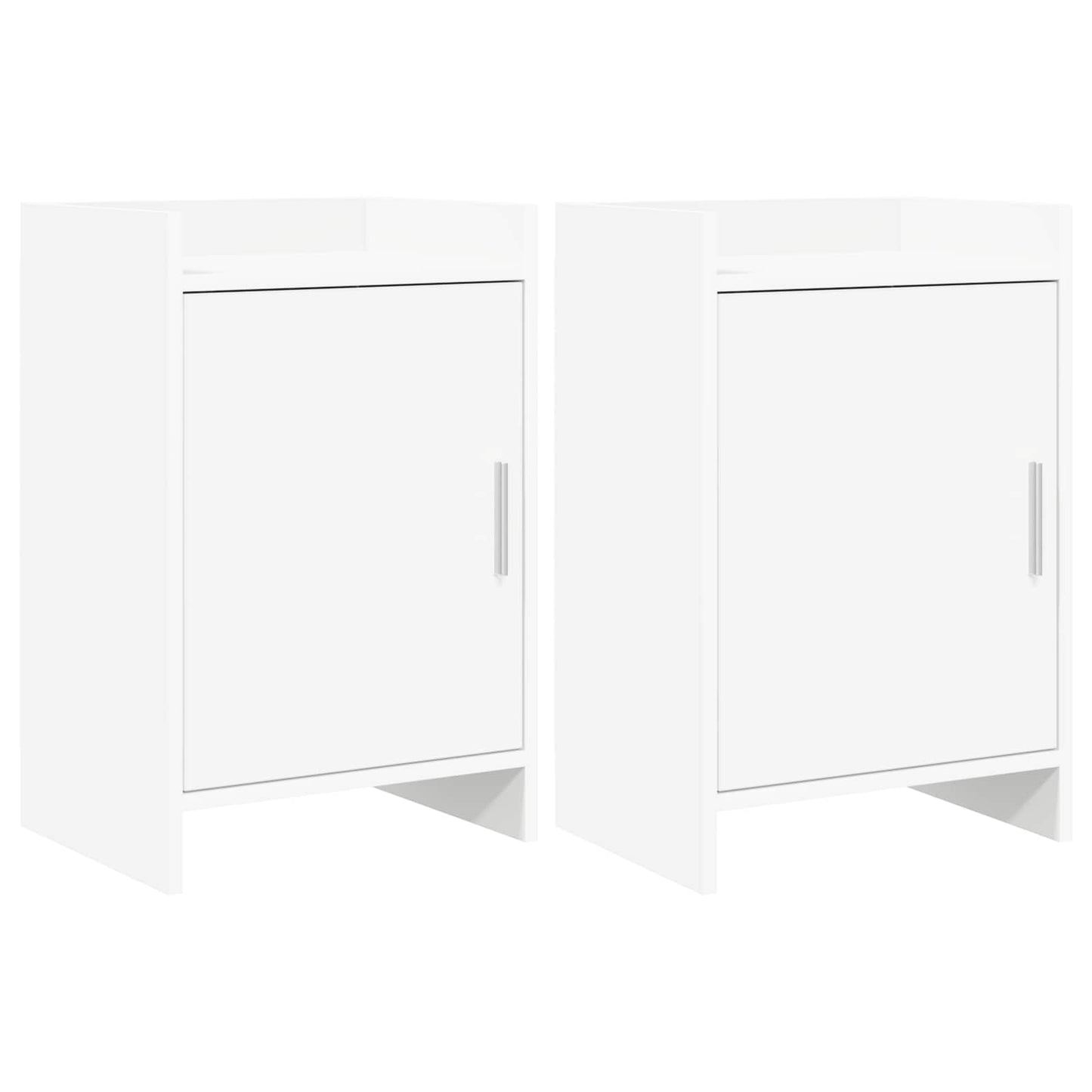 Noční Stolky 2 Pcs Bílá 40 X 30 X 60 Cm Kompozitní Dřevo