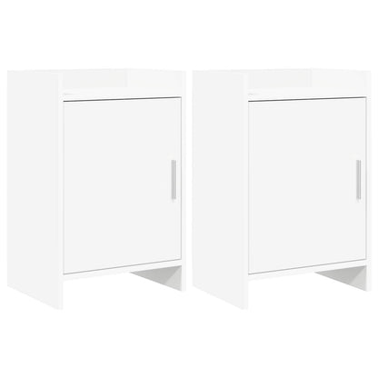 Noční Stolky 2 Pcs Bílá 40 X 30 X 60 Cm Kompozitní Dřevo