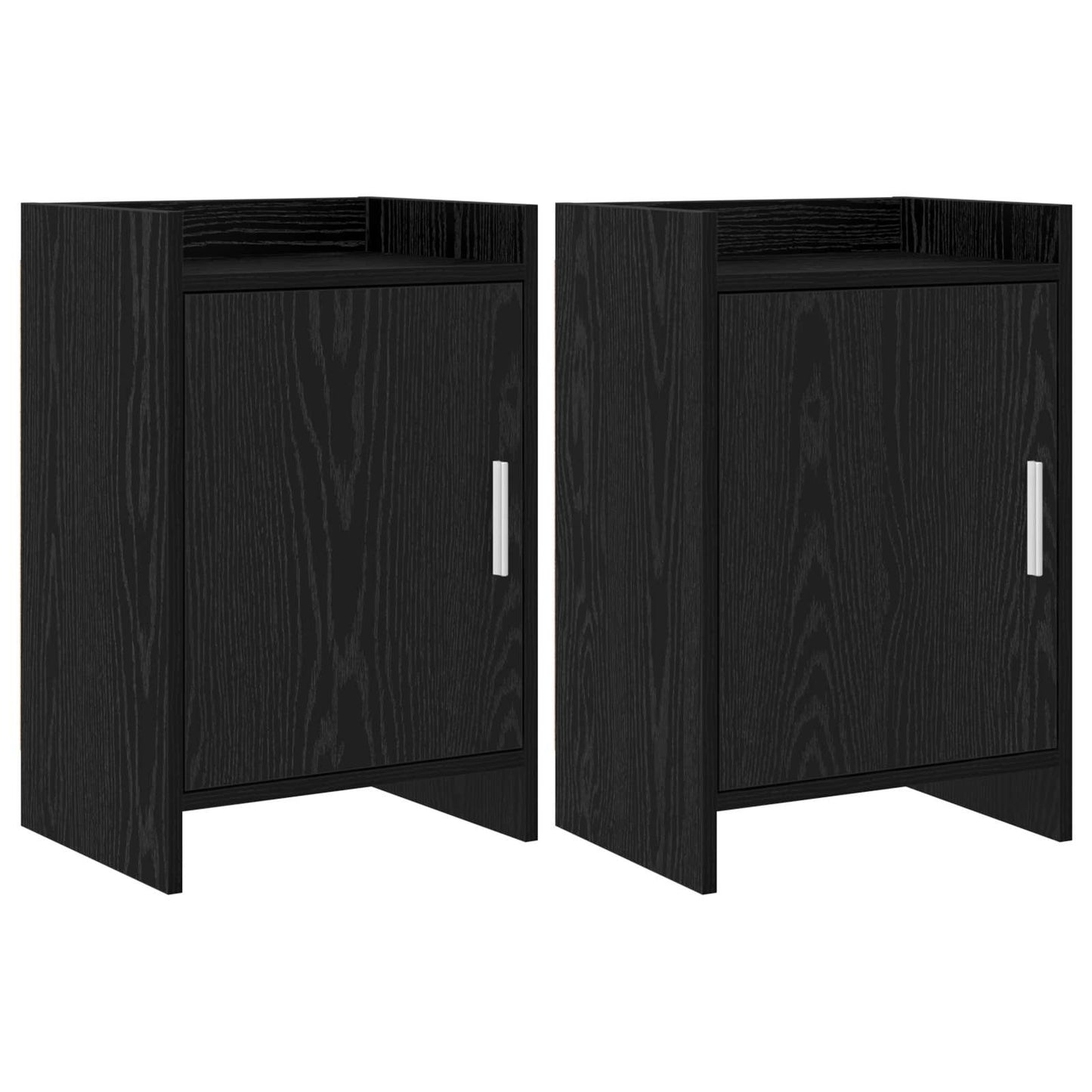 Noční Stolky 2 Pcs Černý Dub 40 X 30 X 60 Cm Kompozitní Dřevo