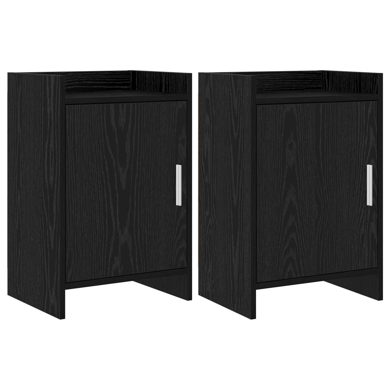 Noční Stolky 2 Pcs Černý Dub 40 X 30 X 60 Cm Kompozitní Dřevo