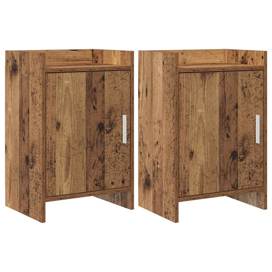 Noční Stolky 2 Pcs Staré Dřevo 40 X 30 X 60 Cm Kompozitní Dřevo