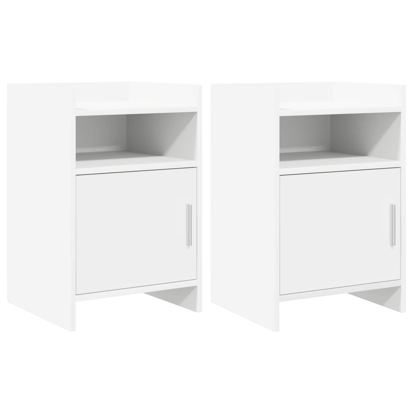 Noční Stolky 2 Pcs Bílá 40 X 36 X 60 Cm Kompozitní Dřevo