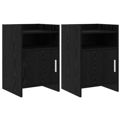 Noční Stolky 2 Pcs Černý Dub 40 X 36 X 60 Cm Kompozitní Dřevo