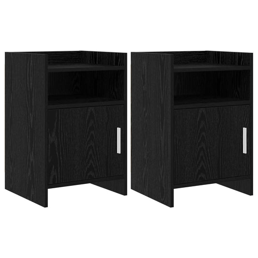 Noční Stolky 2 Pcs Černý Dub 40 X 36 X 60 Cm Kompozitní Dřevo