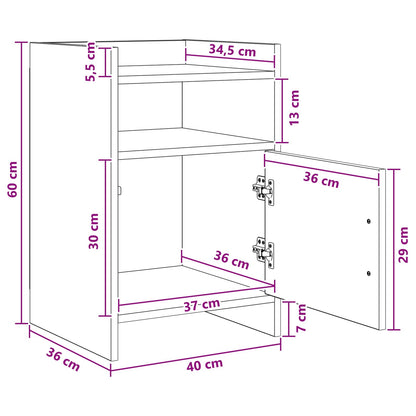 Noční Stolky 2 Pcs Dub Sonoma 40 X 36 X 60 Cm Kompozitní Dřevo