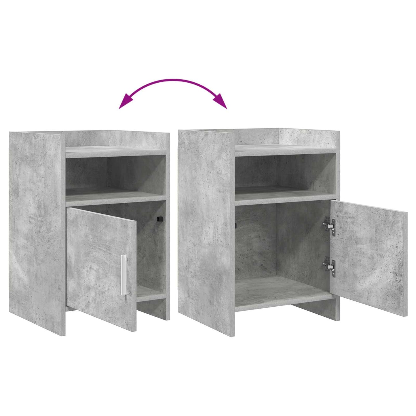 Noční Stolky 2 Pcs Betonově Šedá 40 X 36 X 60 Cm