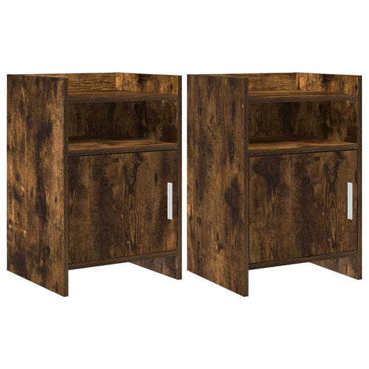 Noční Stolky 2 Pcs Kouřový Dub 40 X 36 X 60 Cm Kompozitní Dřevo