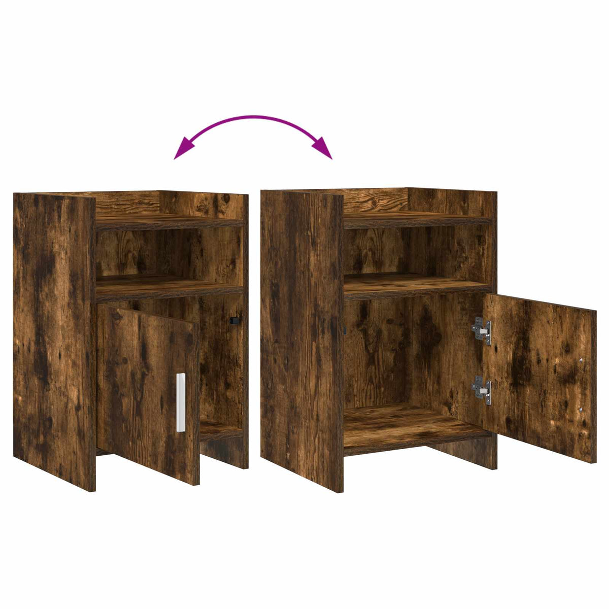 Noční Stolky 2 Pcs Kouřový Dub 40 X 36 X 60 Cm Kompozitní Dřevo