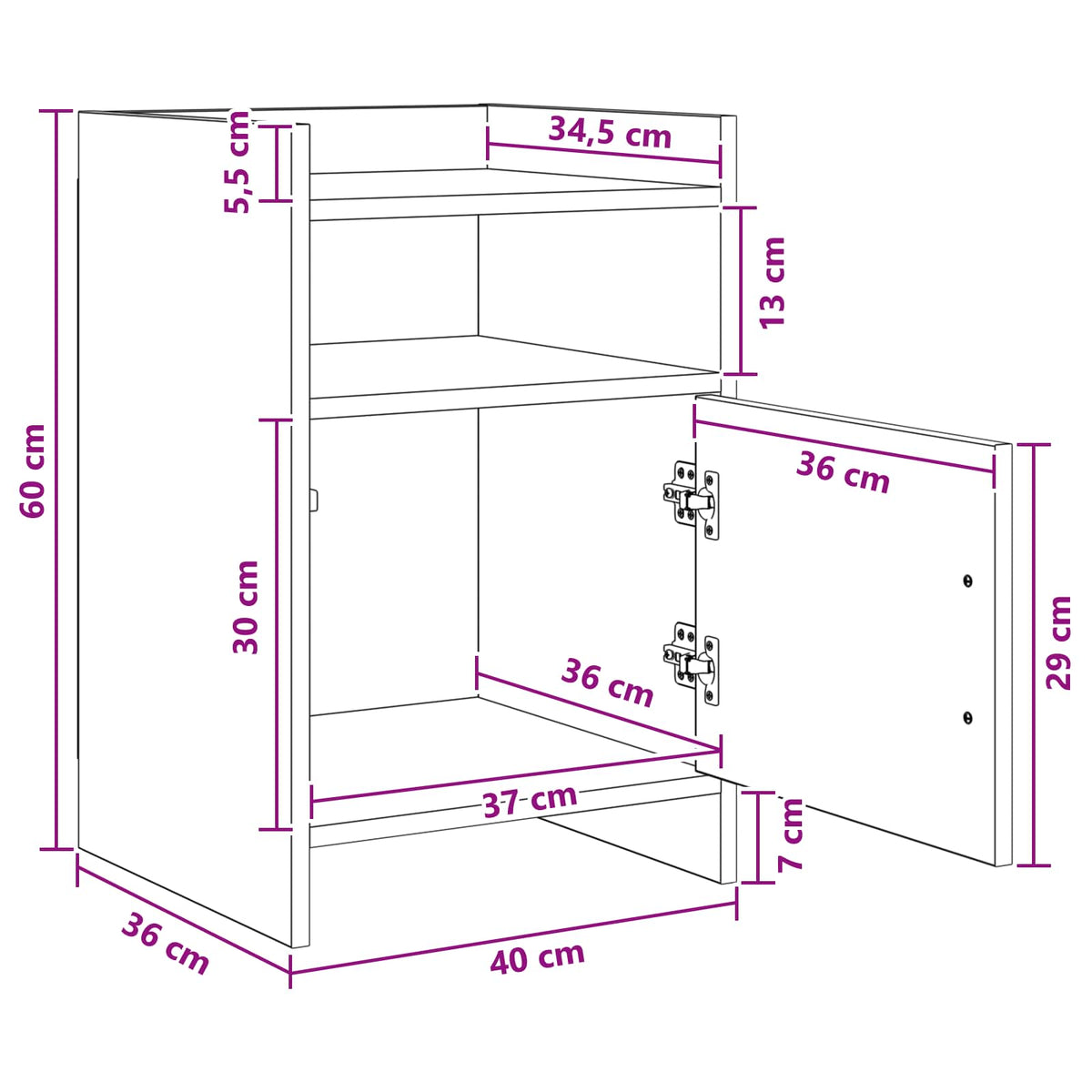Noční Stolky 2 Pcs Kouřový Dub 40 X 36 X 60 Cm Kompozitní Dřevo