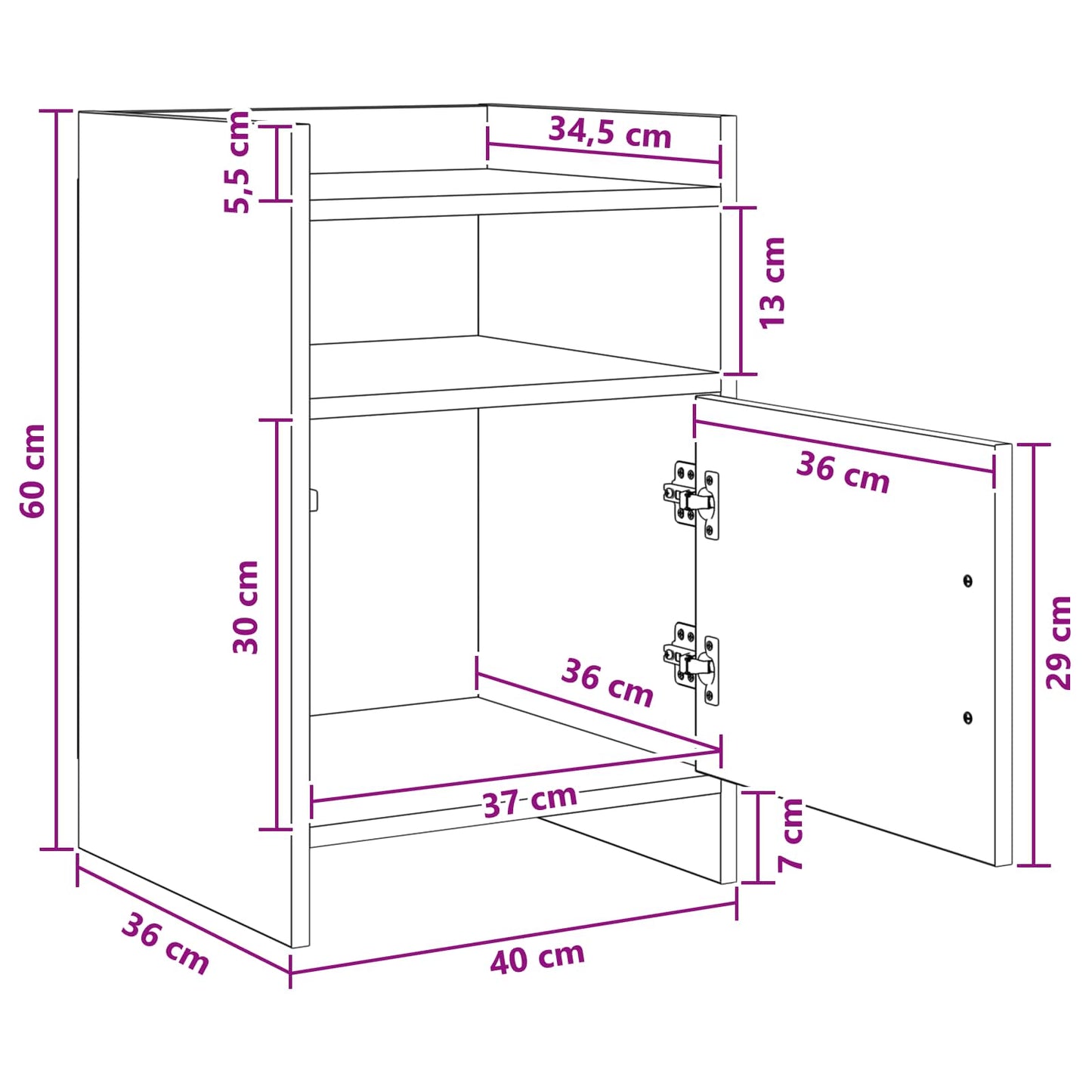 Noční Stolky 2 Pcs Šedý Sonoma 40 X 36 X 60 Cm Kompozitní Dřevo