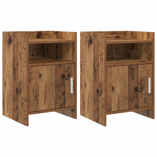 Noční Stolky 2 Pcs Staré Dřevo 40 X 36 X 60 Cm Kompozitní Dřevo