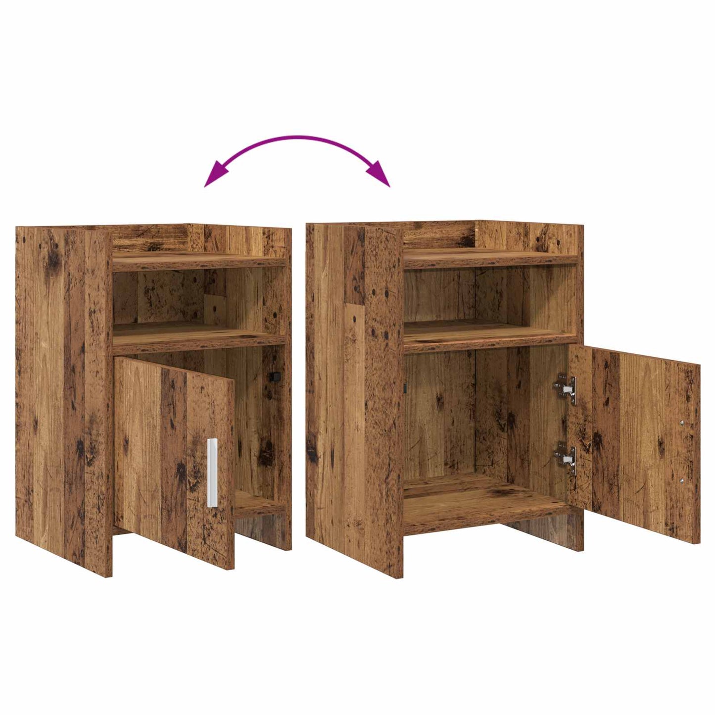 Noční Stolky 2 Pcs Staré Dřevo 40 X 36 X 60 Cm Kompozitní Dřevo