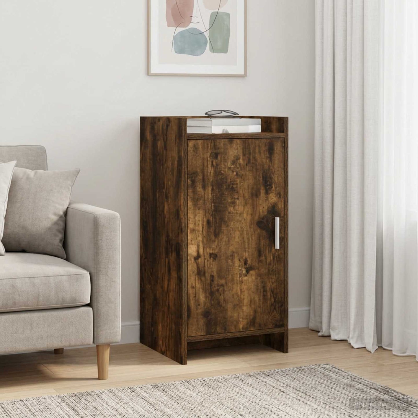 Servírovací Skříň Kouřový Dub 40 X 36 X 80 Cm Kompozitní Dřevo