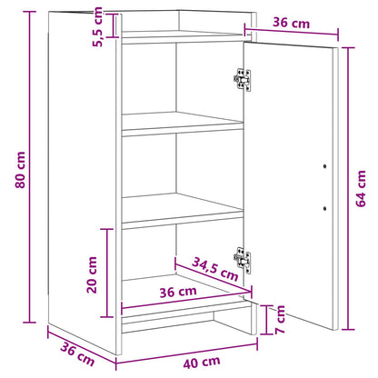 Servírovací Skříň Kouřový Dub 40 X 36 X 80 Cm Kompozitní Dřevo