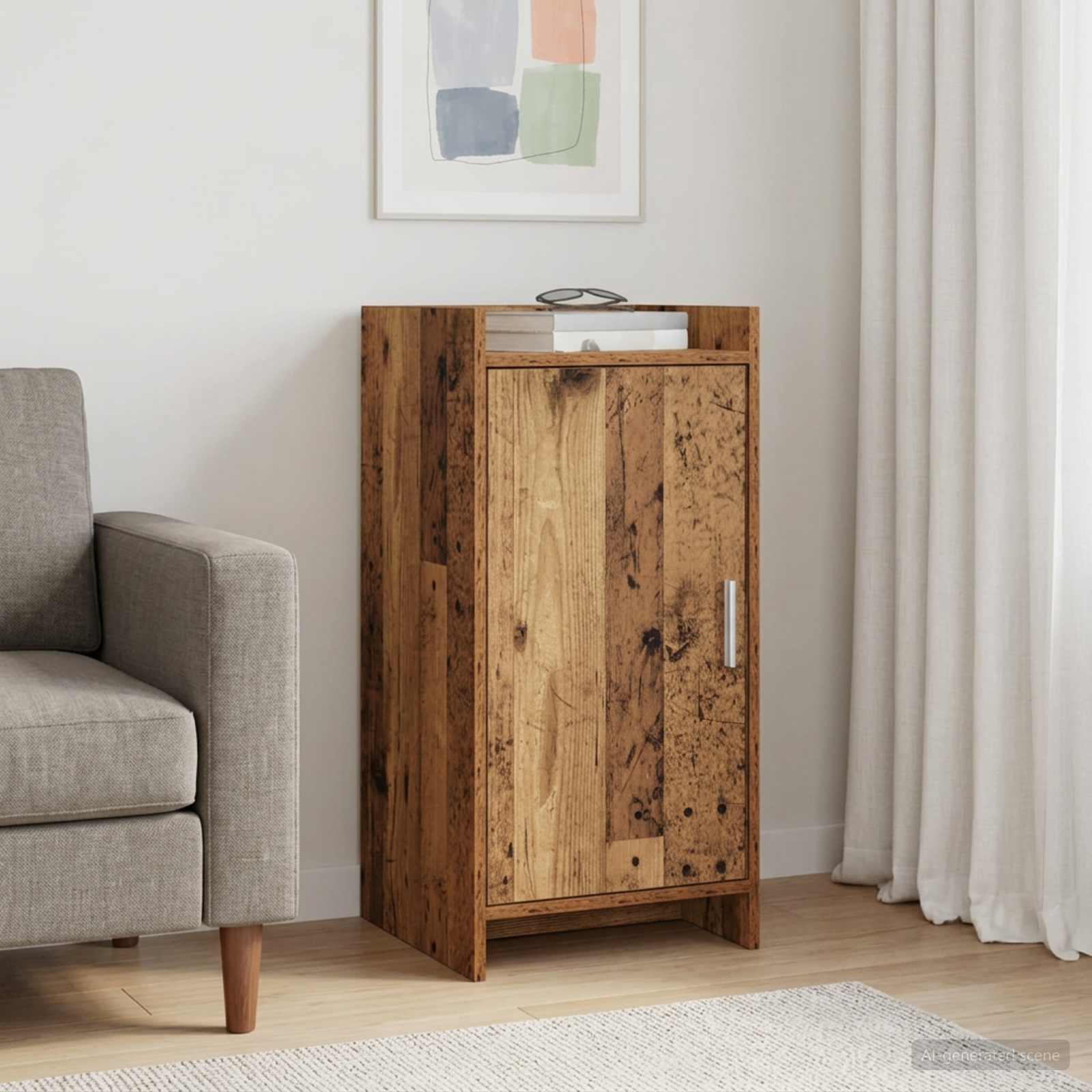 Servírovací Skříň Staré Dřevo 40 X 36 X 80 Cm Kompozitní Dřevo