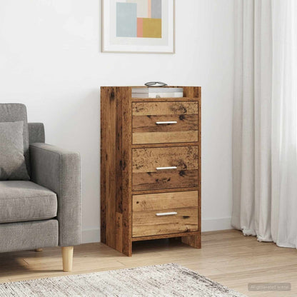 Servírovací Skříň Staré Dřevo 40 X 36 X 80 Cm Kompozitní Dřevo