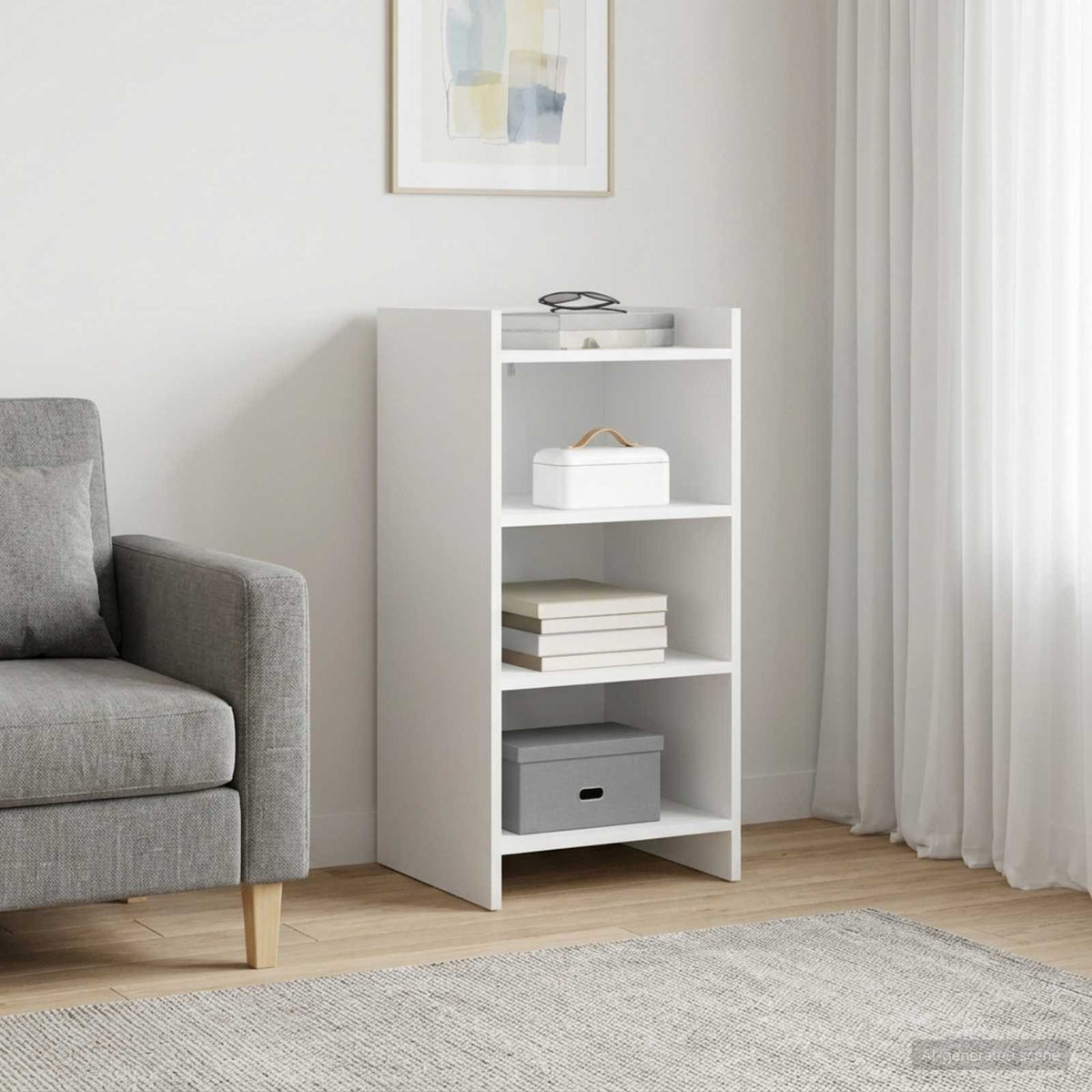 Servírovací Skříň Bílá 40 X 36 X 80 Cm Kompozitní Dřevo