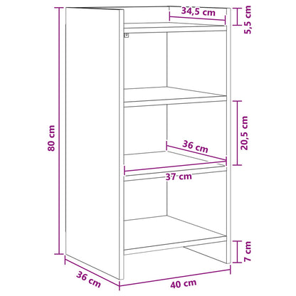 Servírovací Skříň Staré Dřevo 40 X 36 X 80 Cm Kompozitní Dřevo