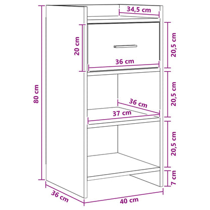Servírovací Skříň Kouřový Dub 40 X 36 X 80 Cm Kompozitní Dřevo