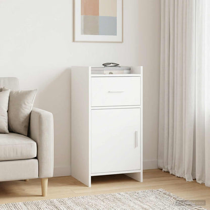 Servírovací Skříň Bílá 40 X 36 X 80 Cm Kompozitní Dřevo