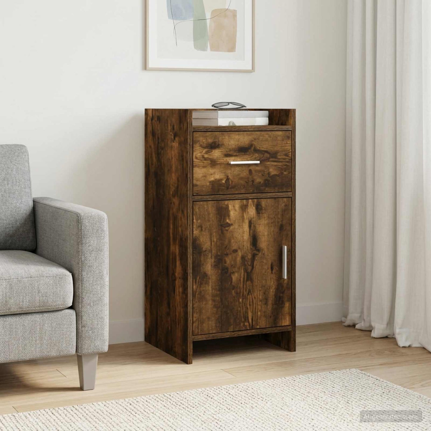 Servírovací Skříň Kouřový Dub 40 X 36 X 80 Cm Kompozitní Dřevo
