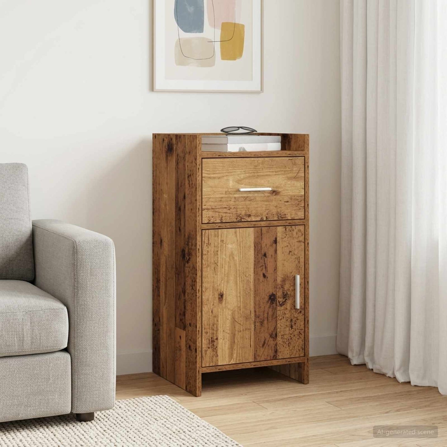Servírovací Skříň Staré Dřevo 40 X 36 X 80 Cm Kompozitní Dřevo