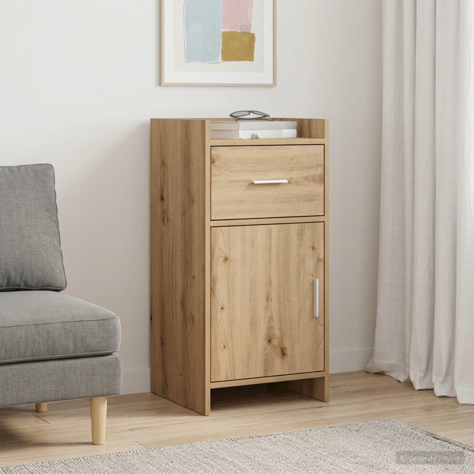 Servírovací Skříň Dub Artisan 40 X 36 X 80 Cm Kompozitní Dřevo