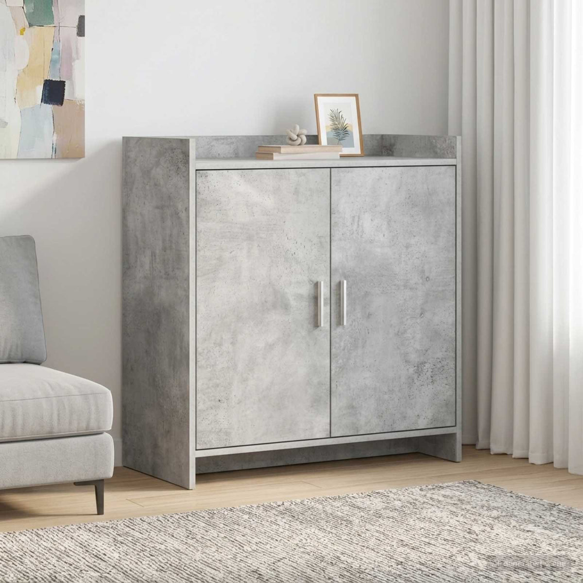 Servírovací Skříň Betonově Šedá 72 X 36 X 80 Cm