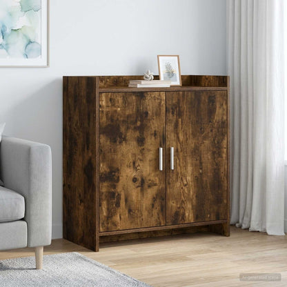 Servírovací Skříň Kouřový Dub 72 X 36 X 80 Cm Kompozitní Dřevo