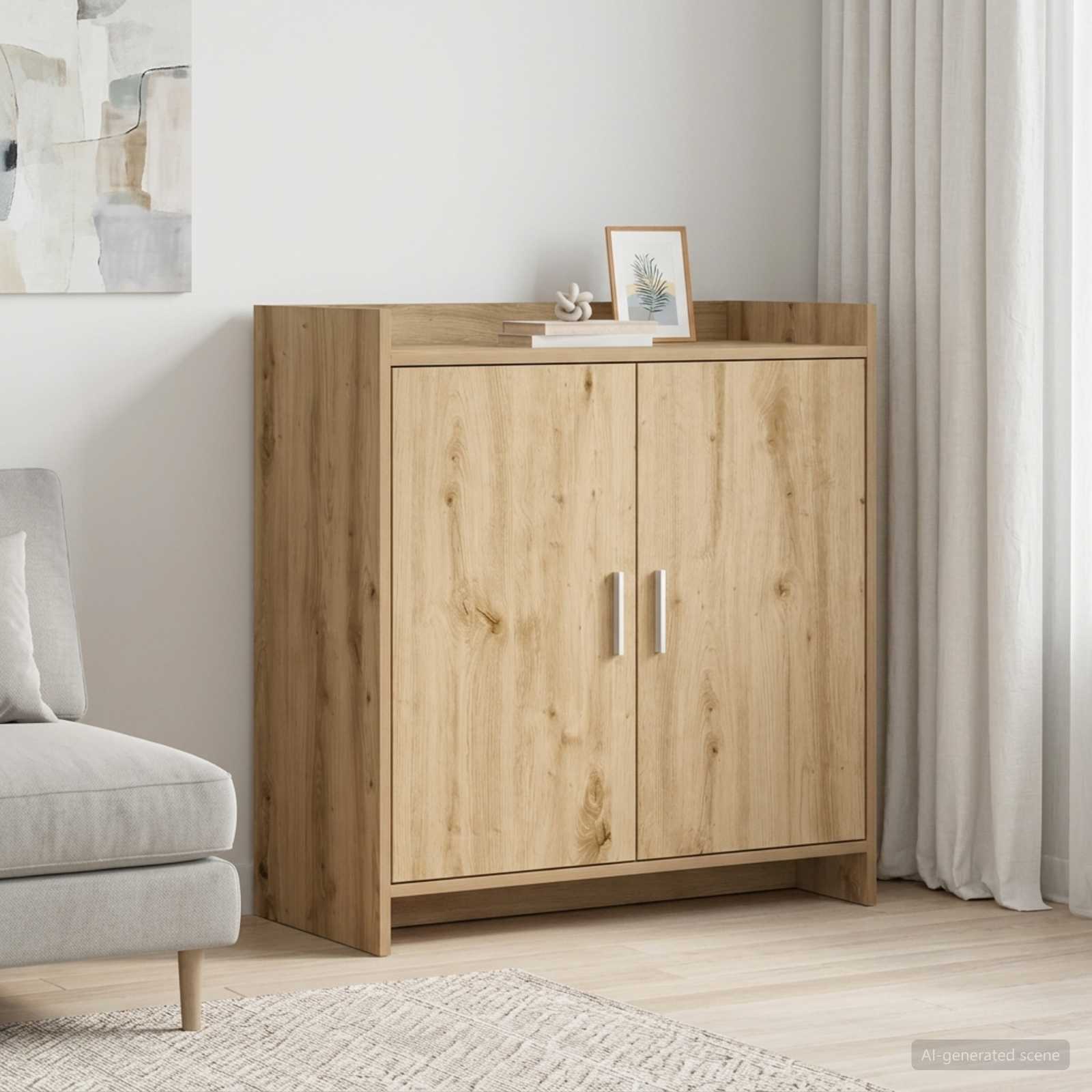 Servírovací Skříň Dub Artisan 72 X 36 X 80 Cm Kompozitní Dřevo