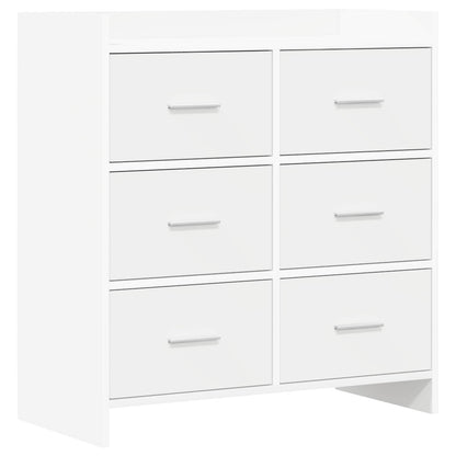 Servírovací Skříň Bílá 75 X 33 X 80 Cm Kompozitní Dřevo