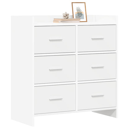Servírovací Skříň Bílá 75 X 33 X 80 Cm Kompozitní Dřevo