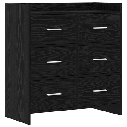 Servírovací Skříň Černý Dub 75 X 33 X 80 Cm Kompozitní Dřevo