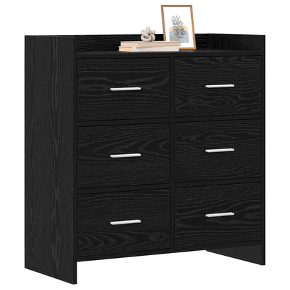 Servírovací Skříň Černý Dub 75 X 33 X 80 Cm Kompozitní Dřevo