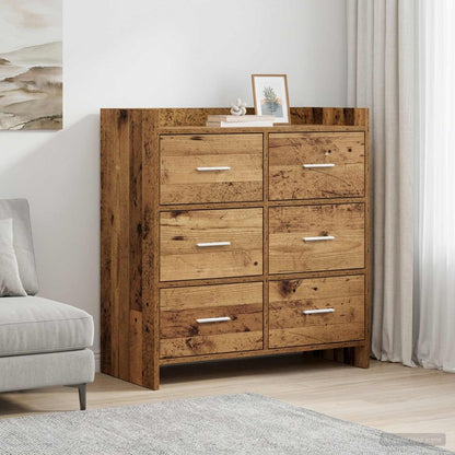 Servírovací Skříň Staré Dřevo 75 X 33 X 80 Cm Kompozitní Dřevo