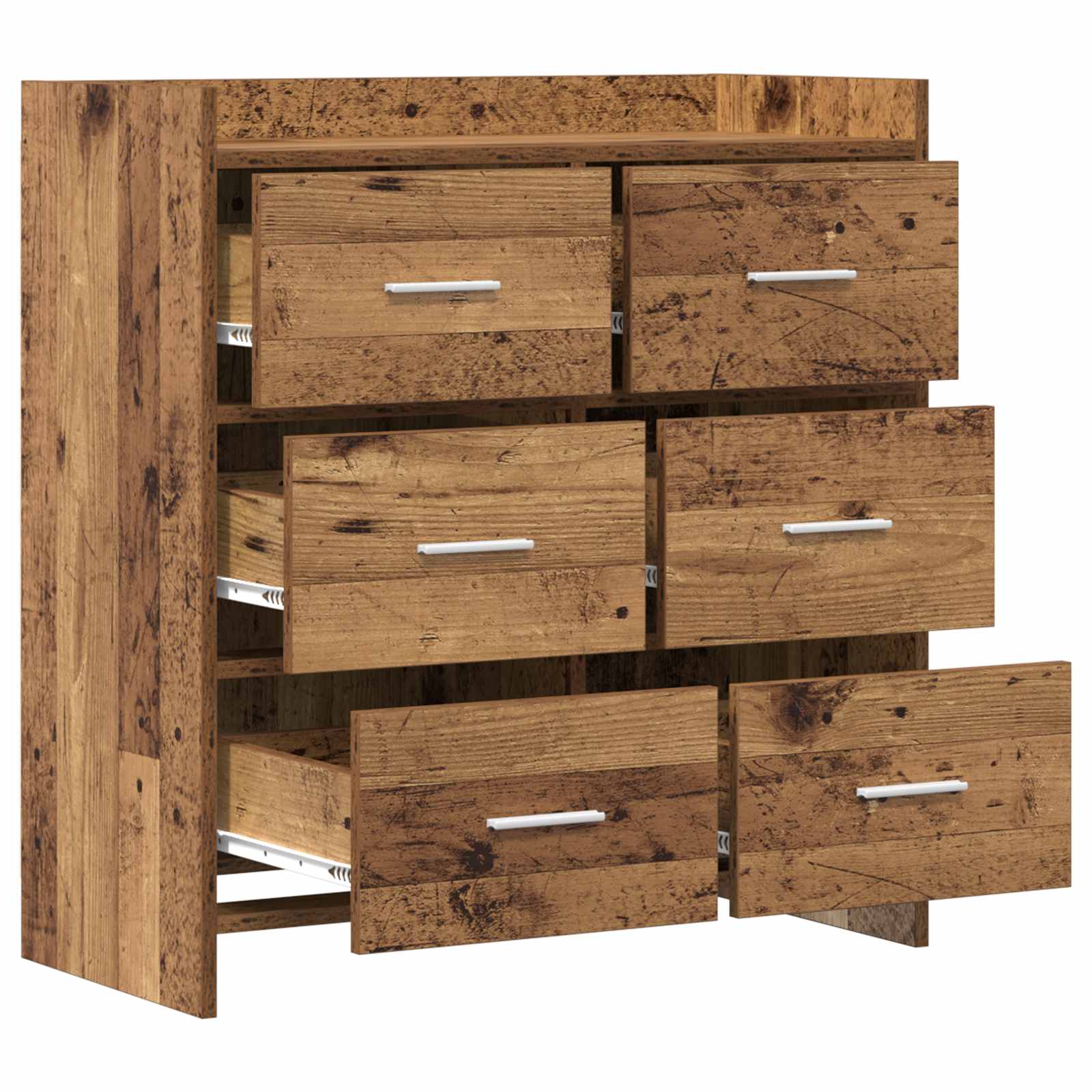 Servírovací Skříň Staré Dřevo 75 X 33 X 80 Cm Kompozitní Dřevo