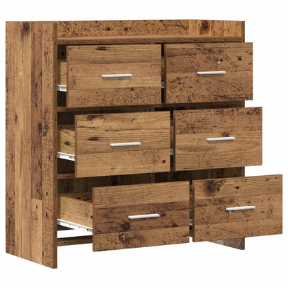 Servírovací Skříň Staré Dřevo 75 X 33 X 80 Cm Kompozitní Dřevo