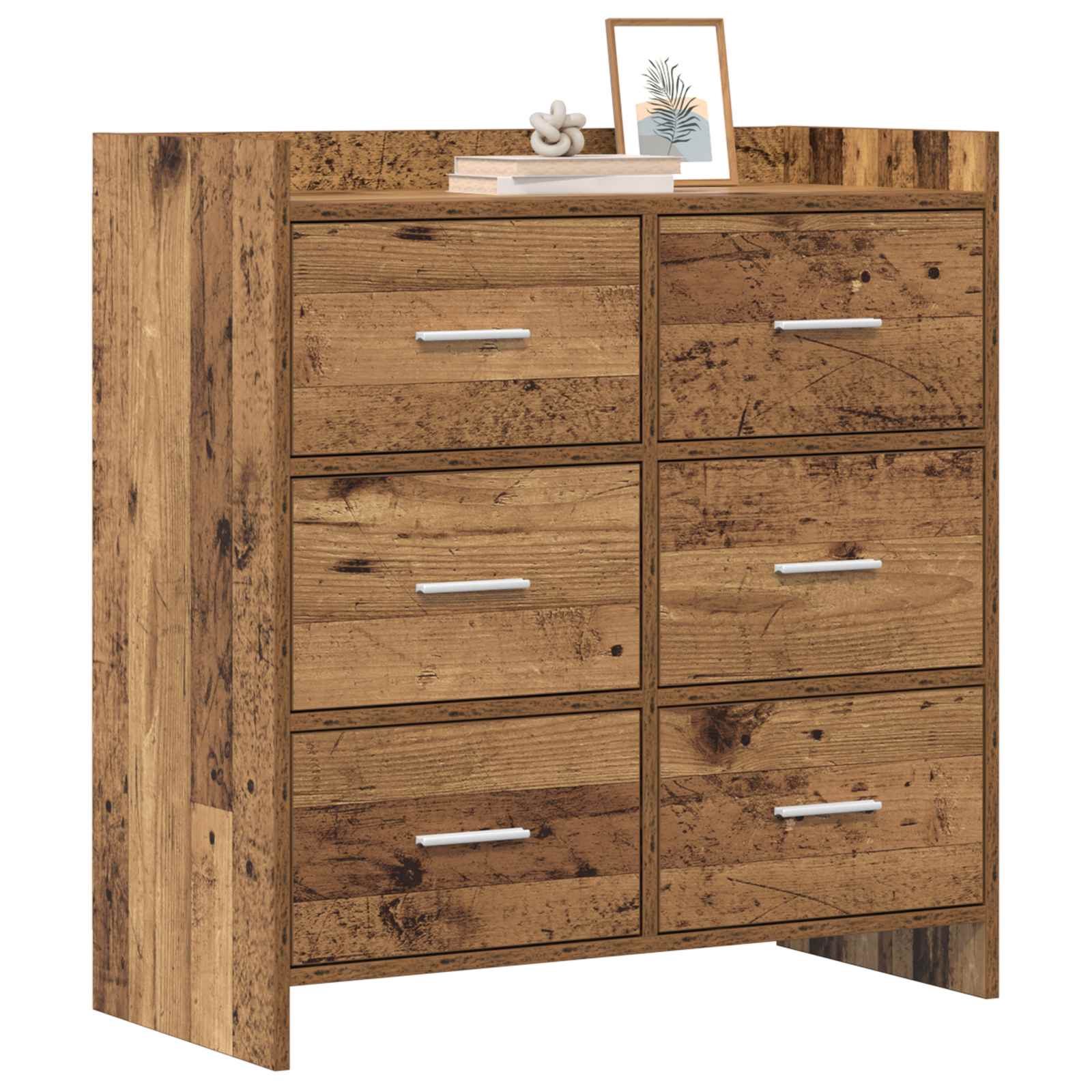 Servírovací Skříň Staré Dřevo 75 X 33 X 80 Cm Kompozitní Dřevo