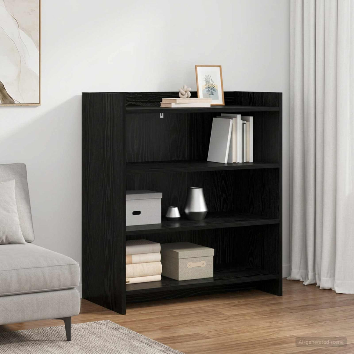 Servírovací Skříň Černý Dub 75 X 36 X 80 Cm Kompozitní Dřevo