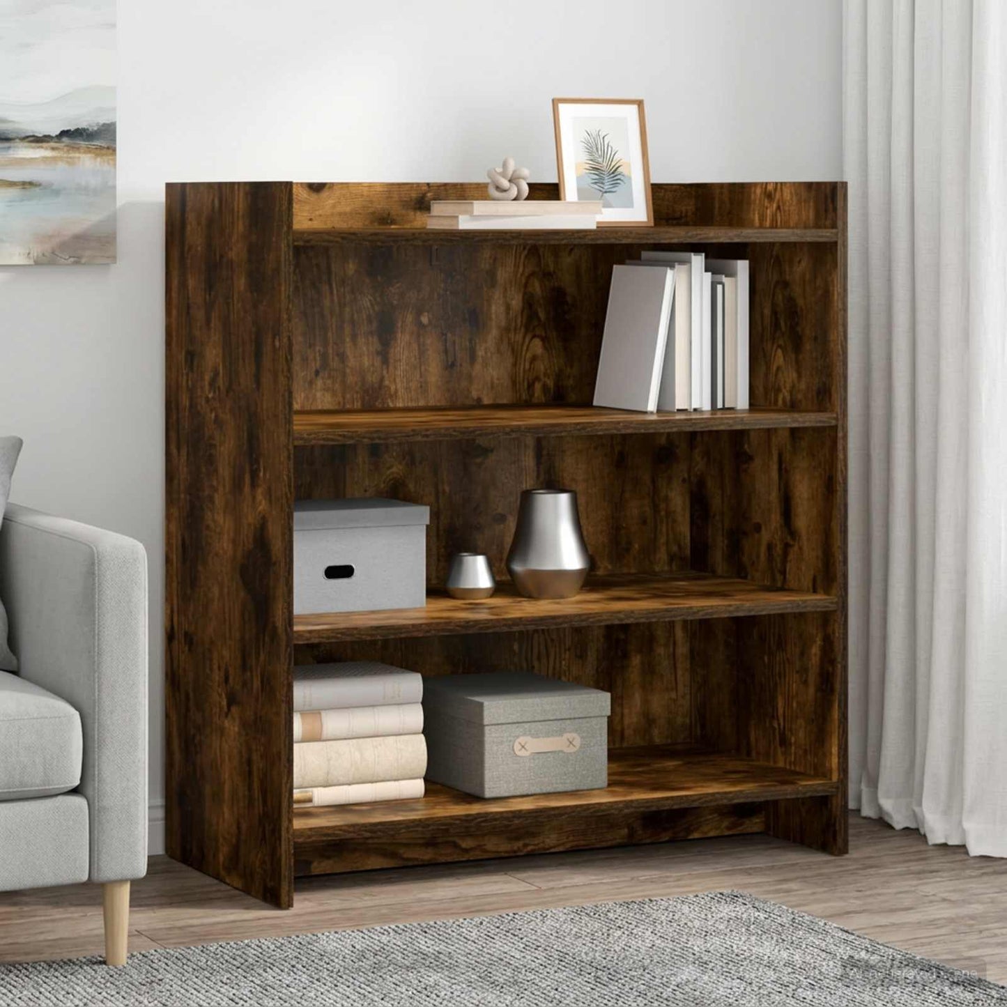 Servírovací Skříň Kouřový Dub 75 X 36 X 80 Cm Kompozitní Dřevo