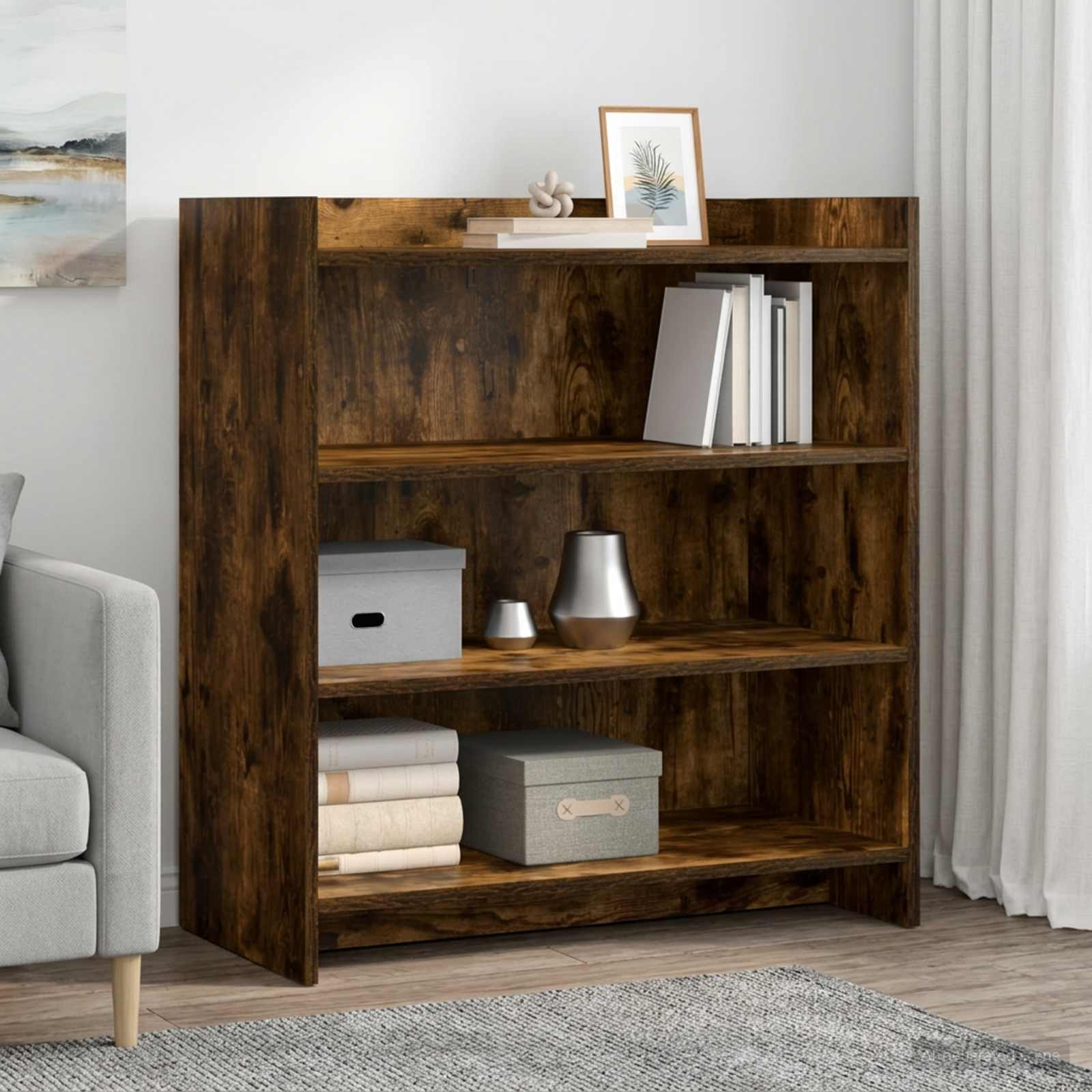 Servírovací Skříň Kouřový Dub 75 X 36 X 80 Cm Kompozitní Dřevo